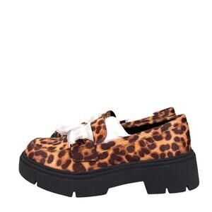 ALDO Mazey Leopard Print Chunky Platform Loafers Womens 6.5 Statement Chic